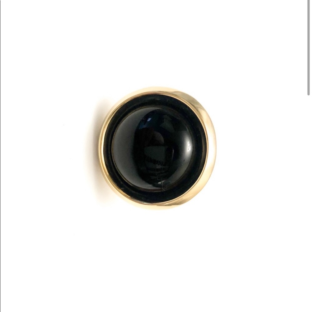 HOUSE of HARLOW black onyx resin oval goldtone ring 5 6 7 8 - Picture 3 of 9